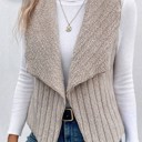  Collared Open-Front Teddy Vest | S-XL