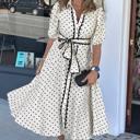  Parisian Polka Belted Midi Dress | S-XL