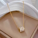  18k Stainless Steel Tarnish Free Barrel Necklace