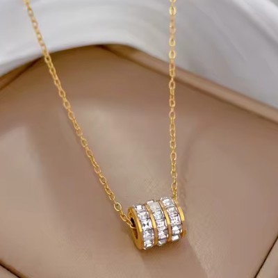18k Stainless Steel Tarnish Free Barrel Necklace
