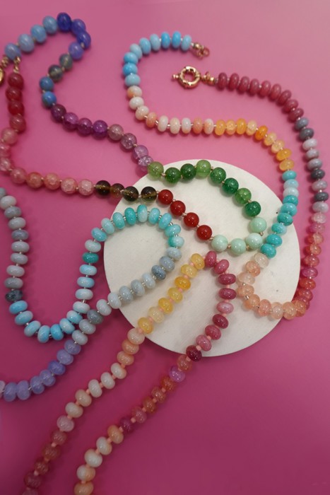 NEW COLORS -Natural Stone Semi-precious Glass Mixed Necklace