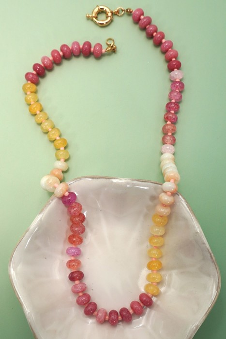 NEW COLORS -Natural Stone Semi-precious Glass Mixed Necklace