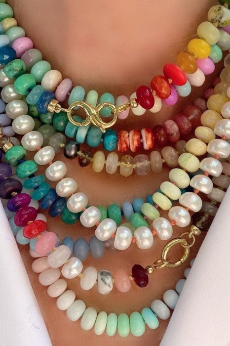 NEW COLORS -Natural Stone Semi-precious Glass Mixed Necklace