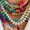  NEW COLORS -Natural Stone Semi-precious Glass Mixed Necklace