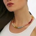 NEW COLORS -Natural Stone Semi-precious Glass Mixed Necklace