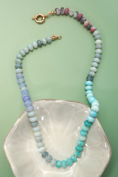 NEW COLORS -Natural Stone Semi-precious Glass Mixed Necklace