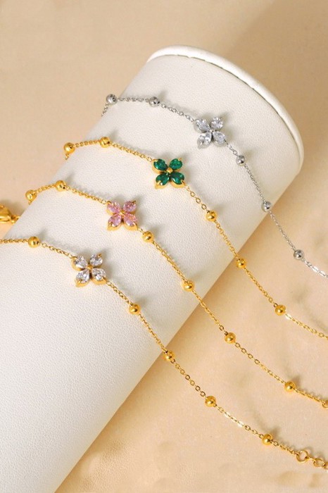 18k Stainless Steel Tarnish Free Gemstone Bracelet