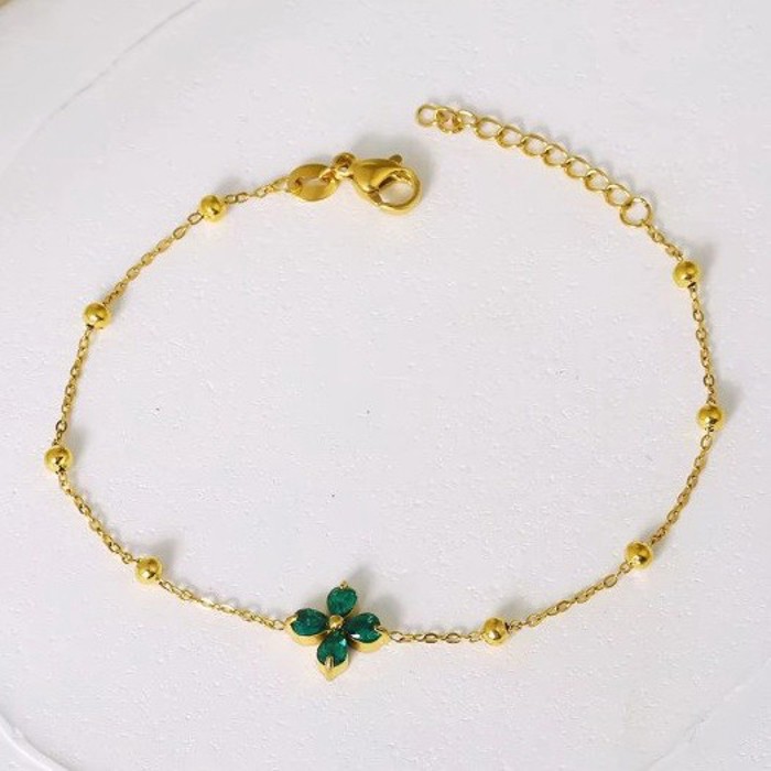 18k Stainless Steel Tarnish Free Gemstone Bracelet