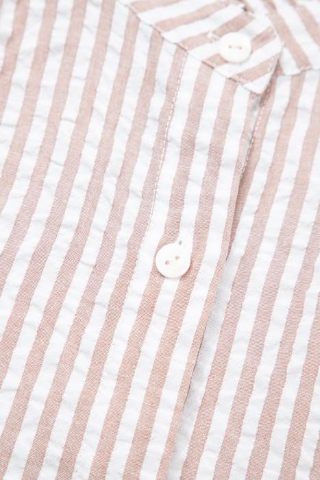 Striped Collar Half Sleeve Shirt Maxi Dress | S-XL