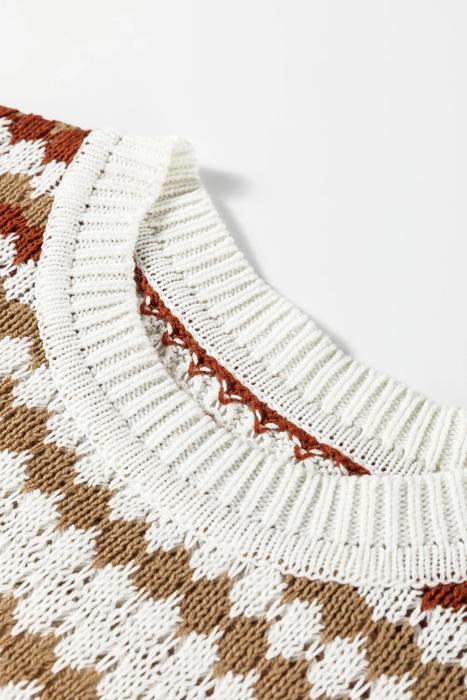 Striped Eyelet Detail Sweater | S-XL