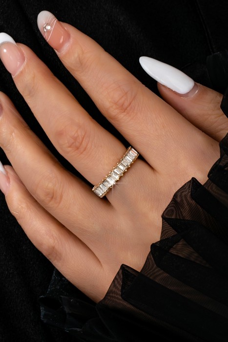Eternity Baguette Crystal Ring Size 7