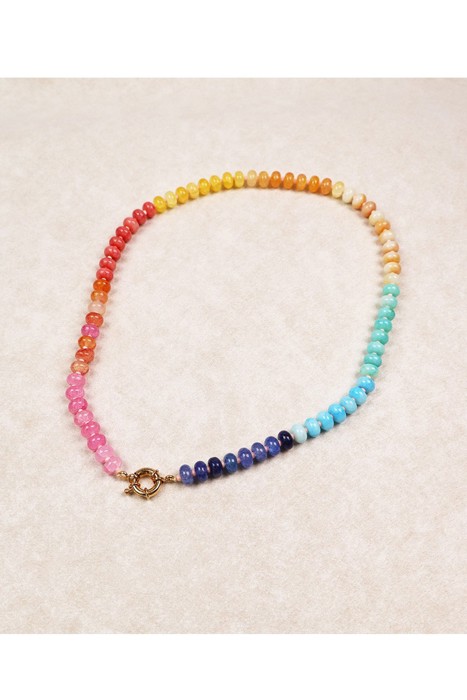 NEW COLORS -Natural Stone Semi-precious Glass Mixed Necklace