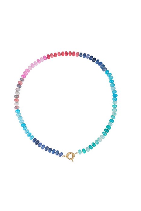 NEW COLORS -Natural Stone Semi-precious Glass Mixed Necklace