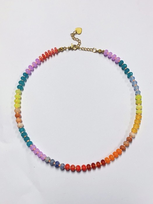 NEW COLORS -Natural Stone Semi-precious Glass Mixed Necklace