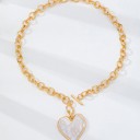  White Inlay Heart Toggle Necklace