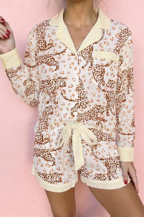 Leopard Print Long Sleeve Lounge Set | S-XL