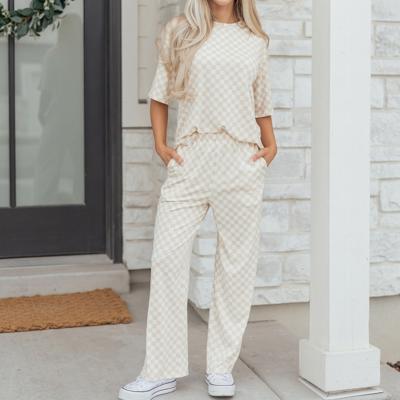 Checkered Spring 2pcs Lounge Pant Set | S-XL
