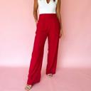  Pull On Pleated Detail High Elastic Waist Loose Straight Pants with Pockets | S- XL