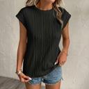  Wavy Texture Cap Sleeve Blouse | S-2XL | Free Shipping