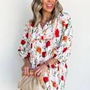  Floral Print Ricrac Trim Puff Sleeve Mini Dress | S-XL
