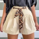  Chic Leopard Contrast Belted Shorts | S-XL