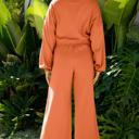  Drop Shoulder Puff Sleeve Cropped Pullover Pants Set | S-XL