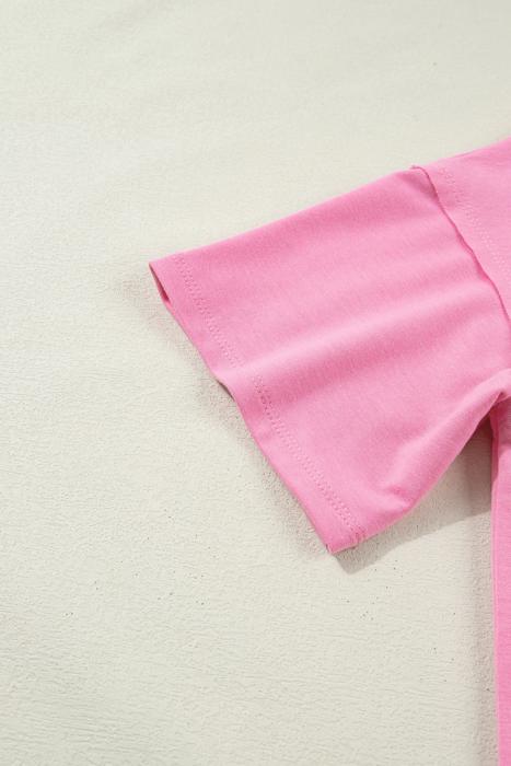 Bloom Patched Raw Seam Oversized Tee | S-XL