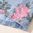  Floral Print Denim Button-Down Shift Dress | S-XL