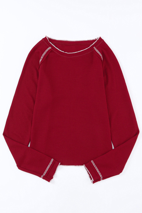 Textured Round Neck Long Sleeve Top | Free Shipping