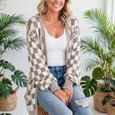  Urban Check Open-Front Cardigan | S-XL