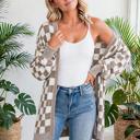  Urban Check Open-Front Cardigan | S-XL