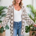  Urban Check Open-Front Cardigan | S-XL