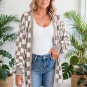  Urban Check Open-Front Cardigan | S-XL
