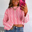  Wavy Knit Hollow-Out Cotton Sweater | S-XL