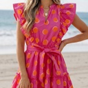  Double Polka Ruffle Mini Dress | S-XL