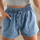  Smocked Waist Denim Shorts | S-XL