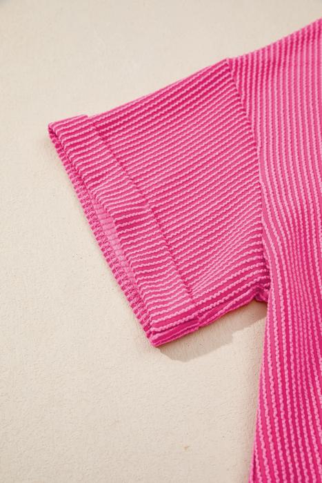 Spiral Ribbed Bow-Back Oversized Tee | S-XL