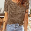  Leopard Print Crew Neck Tee | S-XL