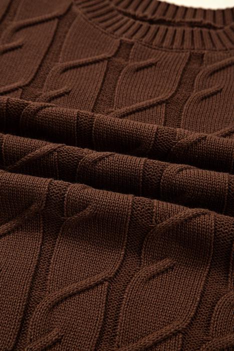 Soft Texture Crew Neck Shor Sleeve Sweater | S-XL