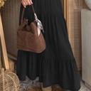  Ruffled Hem Tiered Denim Maxi Skirt | S-XL