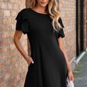  Double Ruffle Sleeve Mini Dress | S-XL