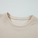  Textured Long Sleeve Side Pockets Shift Dress