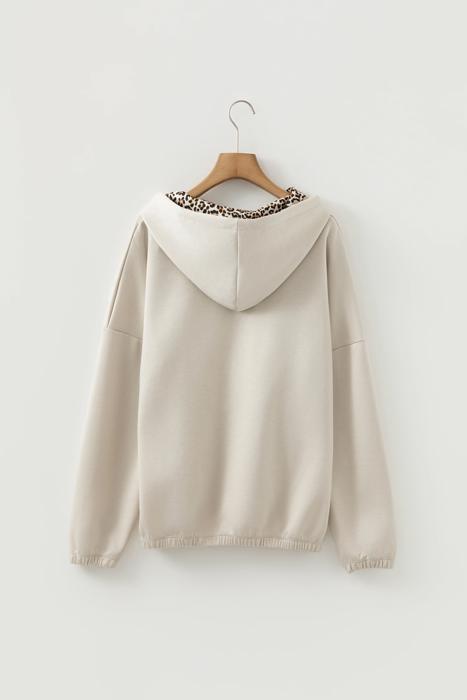 Noir Leopard Luxe Drawstring Hoodie | S-XL