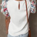  Textured Knit Abstract Print Tiered Sleeve Top | S-XL