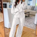  Polo V-Neck Pullover & Drawstring Pants Set | S-XL