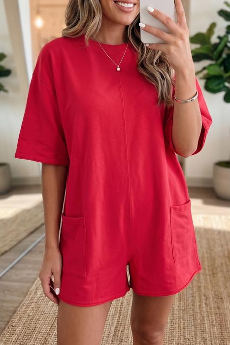 Relaxed Fit Pocketed Romper | S-XL