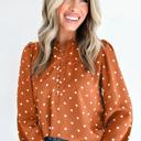  Classic Polka Dot V-Neck Buttoned Blouse | S-XL