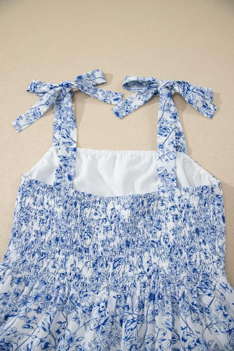 Floral Tie-Strap High Waist Maxi Dress | S-XL