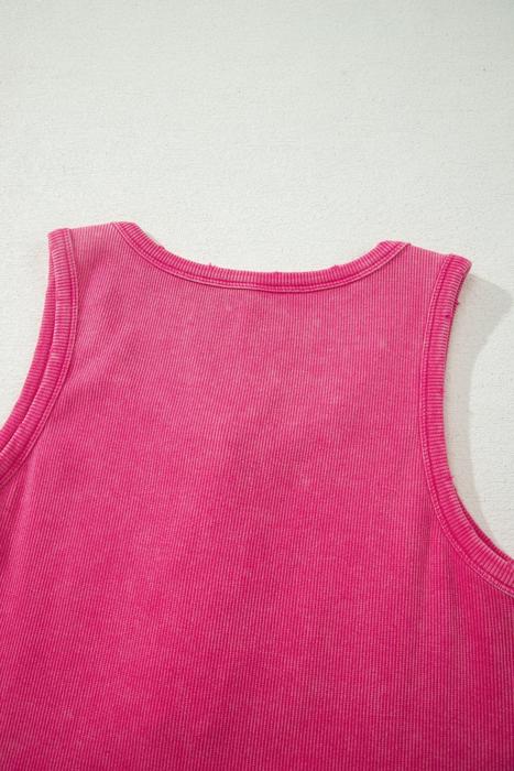 Mineral Wash Rib Knit Tank Top | S-XL
