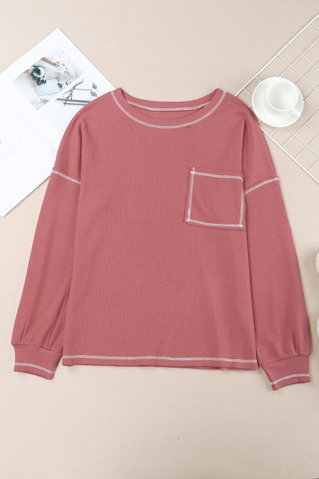 Contrast Stitching Trim Pullover | Free Shipping